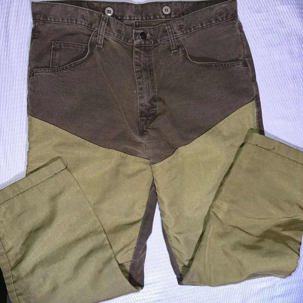 Wrangler Pro Gear Briar Hunting Pants Mens 34x30 Brown Canvas Brush Guard